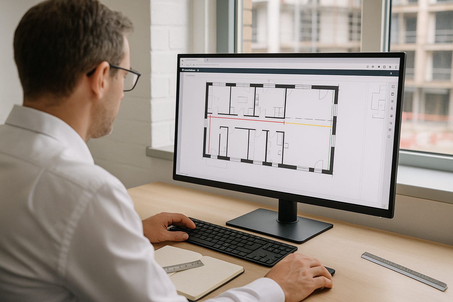 Estimator learning how to measure wall lengths from PDF drawings using browser-based takeoff software